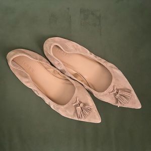 JCrew Suede Tassel Flats- EUC
